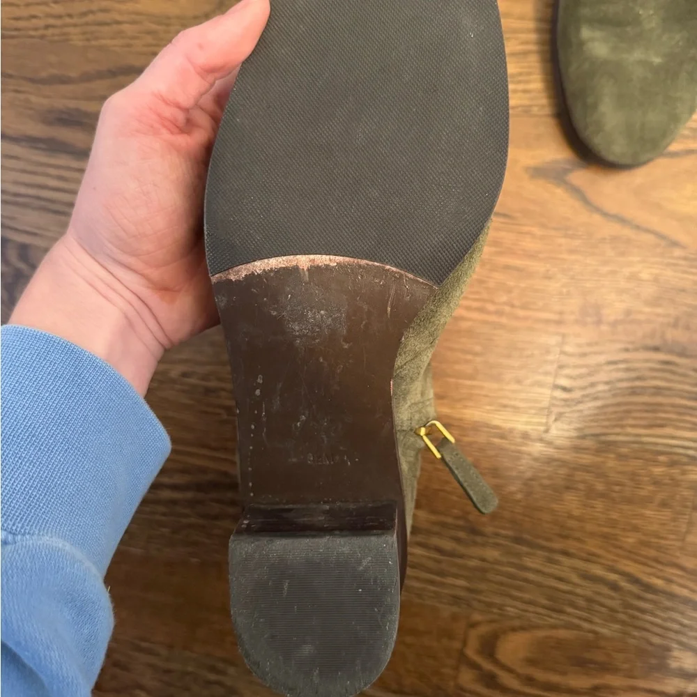 Tory Burch Olive Suede Ankle Boots - Picture 3 of 5